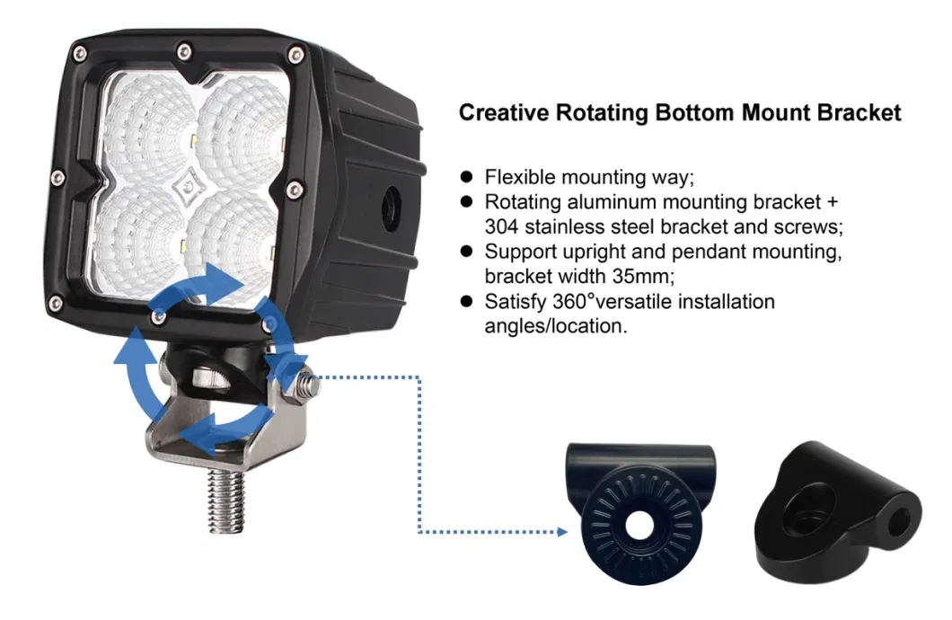 New Osram Flood 40W 4inch Square LED Working Light for Offroad Truck Trailer Forklift Forestry Machinery